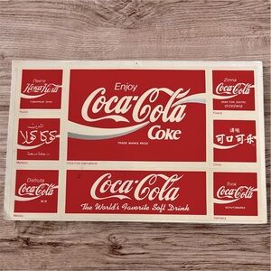 Vintage Coca-Cola Coke postcard stickers 1993 90’s promotional item, languages